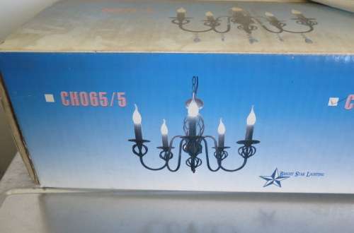 Chandeliers matching set, Bright Star 5 globe and 3 globe