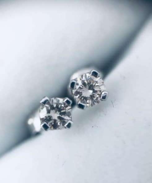 Solid White Gold Diamond Studs