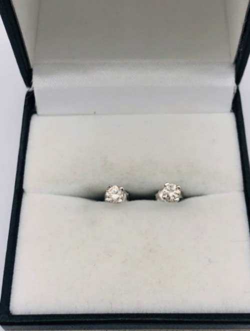 Solid White Gold Diamond Studs