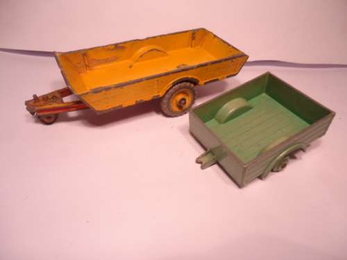 Dinky Toys - #  27b & 27m - Halesowen Trialer and Land Rover Trailer - To Restore