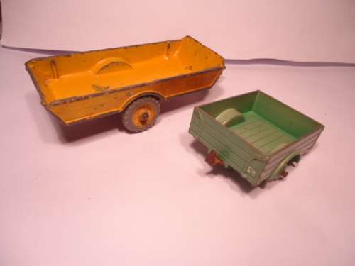 Dinky Toys - #  27b & 27m - Halesowen Trialer and Land Rover Trailer - To Restore