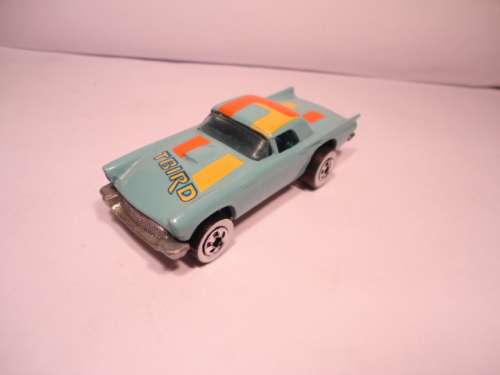 Hotwheels - # 2072 - 57 T-Bird - White Walls - Park`n Plate - Orange and Yellow Trf - 1985