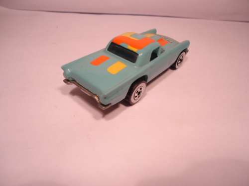 Hotwheels - # 2072 - 57 T-Bird - White Walls - Park`n Plate - Orange and Yellow Trf - 1985