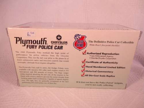 White Rose Collectables - 1969 Plymouth Fury - Tennessee State Trooper - ltd to 2500 pcs