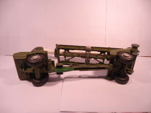 Corgi - Corporal Guided Missile on Erector Vehicle - missing spare wheel +rocket nose cone # 1113