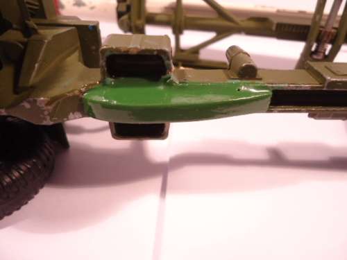 Corgi - Corporal Guided Missile on Erector Vehicle - missing spare wheel +rocket nose cone # 1113
