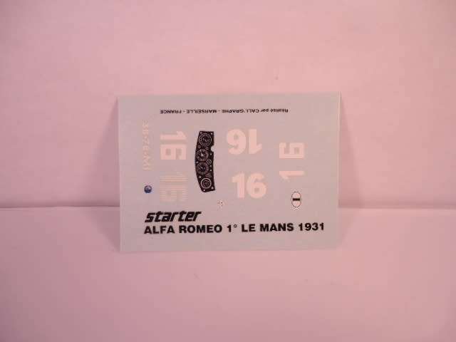 Starter - Alfa Romeo No.16, 1 24 Heures Du Mans 1931 - #142.6 - Unbuilt Resin Kit