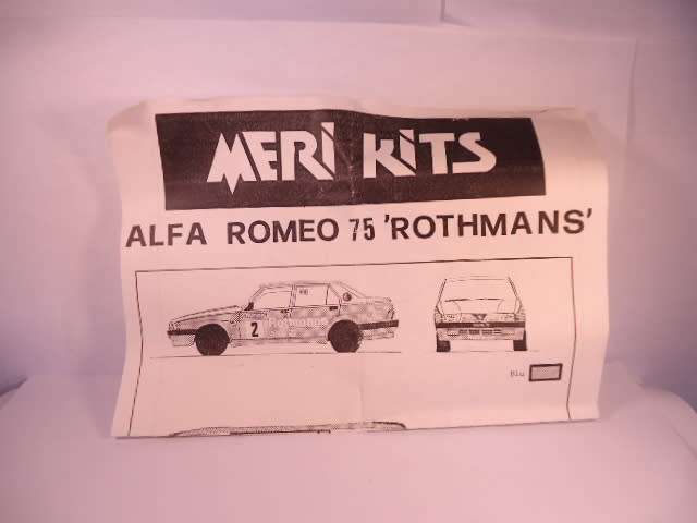 Meri Kits - Alfa Romeo 75 Rothmans Loubet-Rally Du Var 1986 - # MK 86 - Unbuilt White Metal Kit