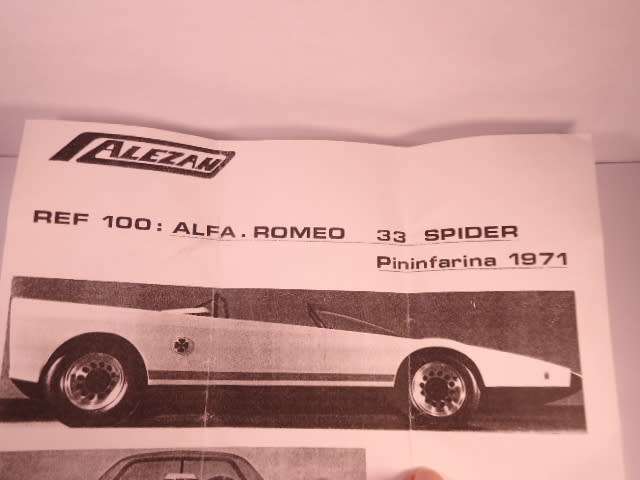 Alezan - Alfa Romeo 33 Spider Pininfarina 1971 - # 100 - 60% built Resin Kit