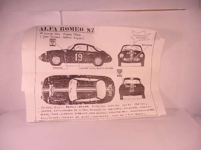 Provence Moulage - Alfa Romeo - SZ , 1963 - Winner Coupe Alpes  - #K394 - Hand Built Resin Kit