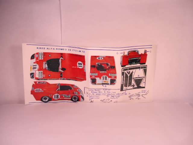 Provence Moulage - Alfa Romeo - 33TT3 - No 18 - Le Mans 1972 - #K822 - Hand Built Resin Kit