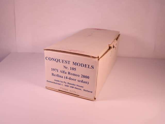 Conquest Models - Alfa Romeo, 2000 Berlina 4-door sedan - #105 - SMTS White Metal