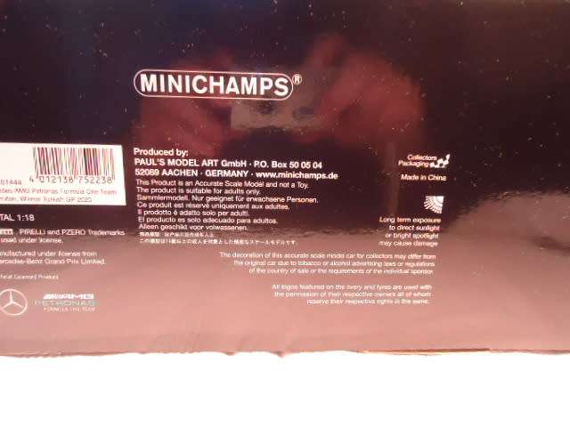 Minichamps - Mercedes AMG Petronas F1 Team - L Hamilton - 1st Turkisk GP 2020