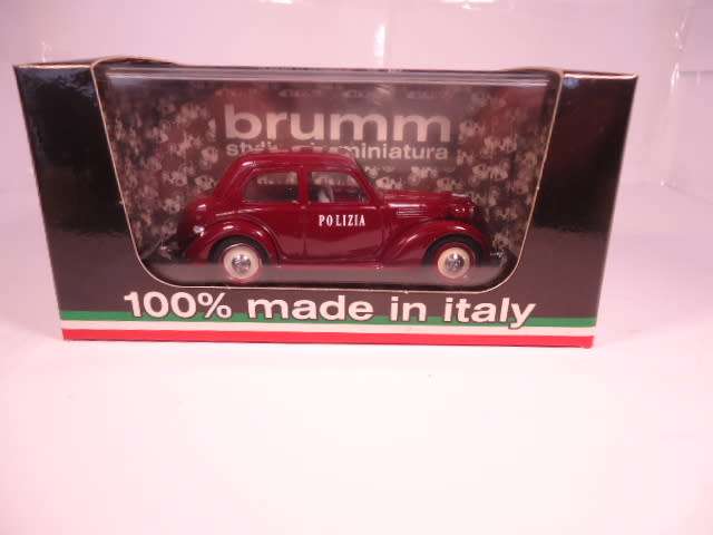 Brumm - Fiat 1100E Berlina 1949 - Polizia Stradale Amaranto - #R453