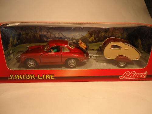 Schuco Junior Line - Porsche 356 + Caravan - Scale 1:43
