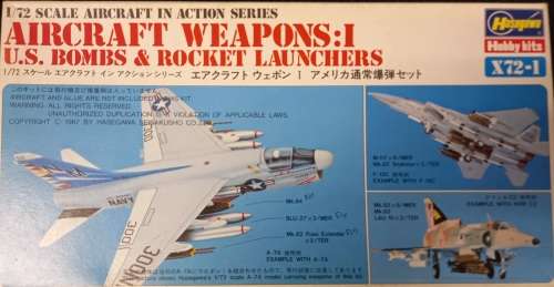 HASEGAWA 1/72 AIRCRAFT WEAPONS 1 - MODEL KIT
