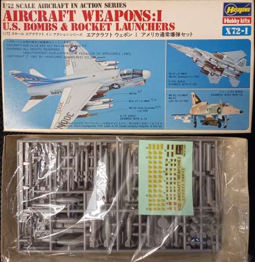 HASEGAWA 1/72 AIRCRAFT WEAPONS 1 - MODEL KIT