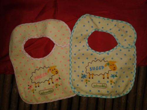 Pink baby bibs - Set of two