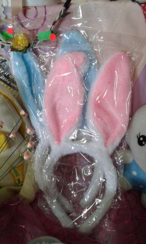 Plush Bunny Ears - Pink or Blue