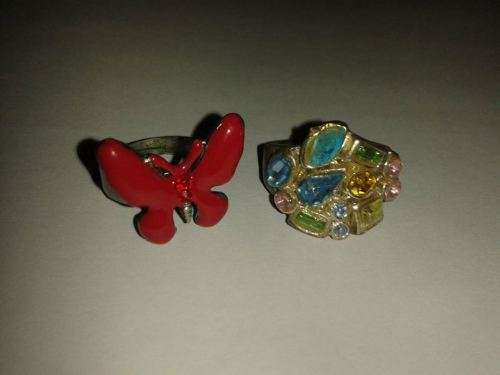 Silvertone Multicolour Rhinestone Ring