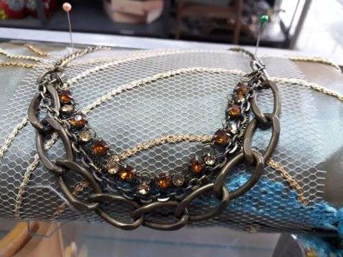 Bronze-colour Multi-strand chain Necklace