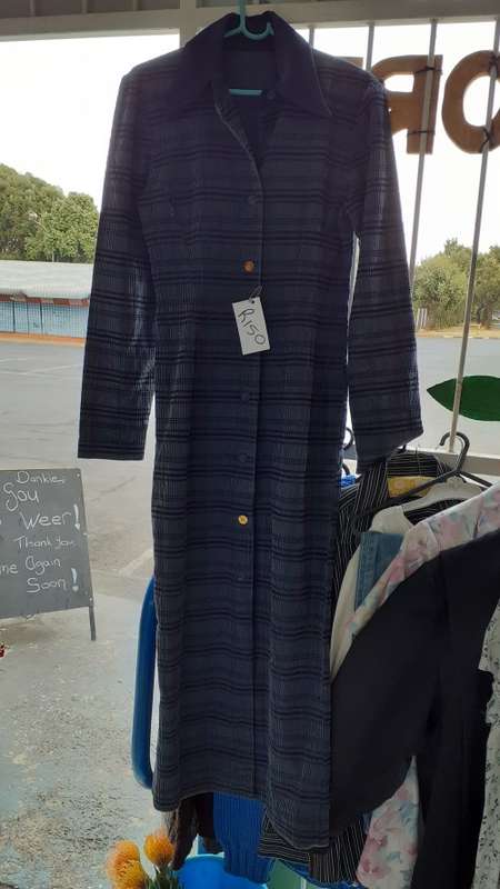 Striped Navy Long Coat