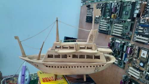 Hand Carved Wooden Cruise Ship `Melody`