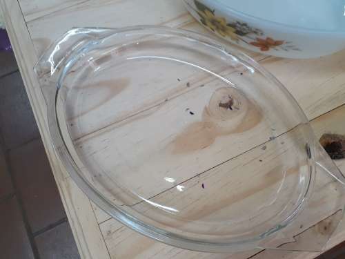 JAJ White Glass floral Casserole Dish - Oval