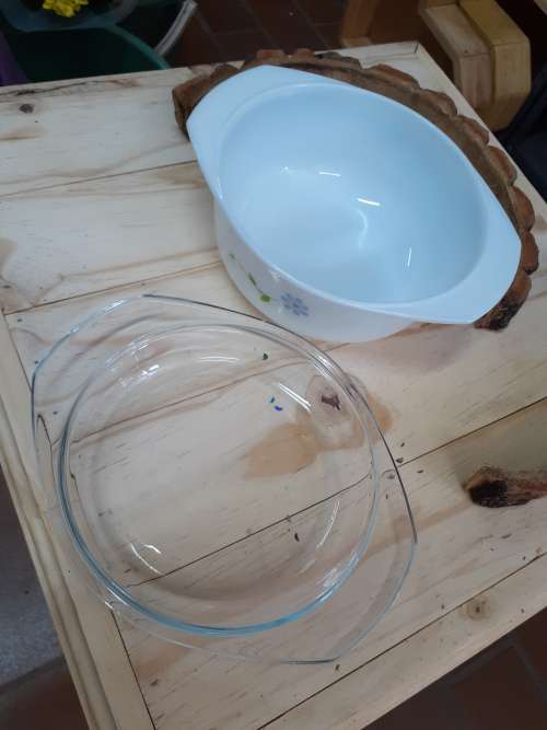 Royalex White floral Glass Casserole Dish - Round
