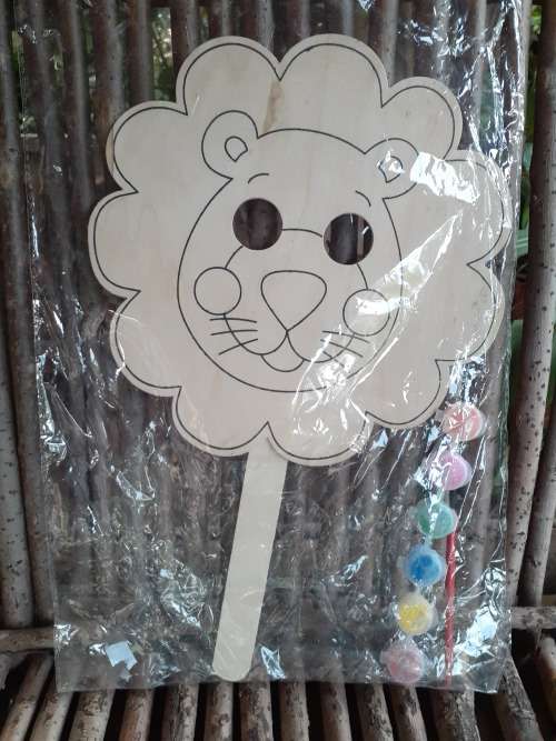 SALE Laser-cut Wooden Lion head on stick - Paint it Yourself!