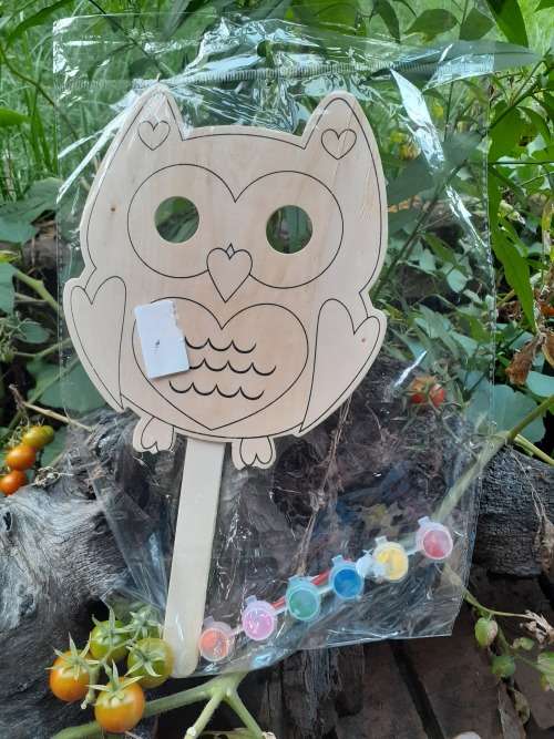 SALE Laser-cut Wooden Owl on stick - Paint it Yourself!