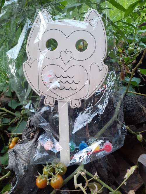 SALE Laser-cut Wooden Owl on stick - Paint it Yourself!