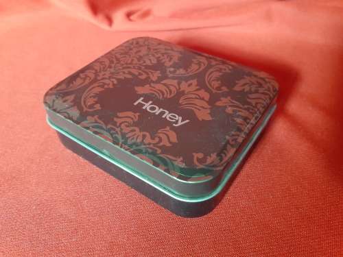 Collectible Tin - Honey Metallic Brocade on Brown, Black