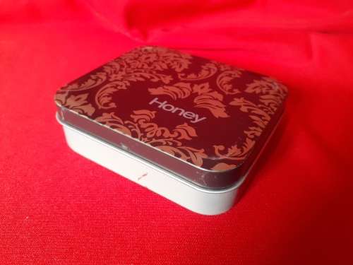 Collectible Tin - Honey Metallic Brocade on Brown, Sand