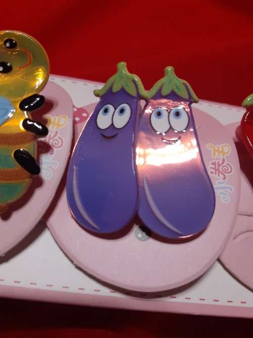 Super Cute Hair Clips - Purple Eggplant - Set of 2