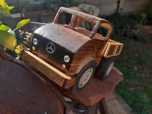 Hand carved Wooden Car - Unimog