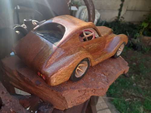 Hand carved Wooden Car - Classic Coupe