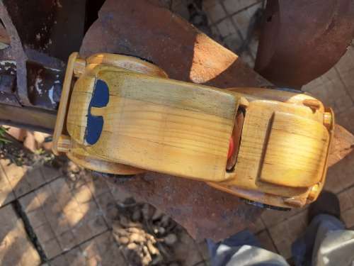 Hand carved Wooden Car - VW Beetle