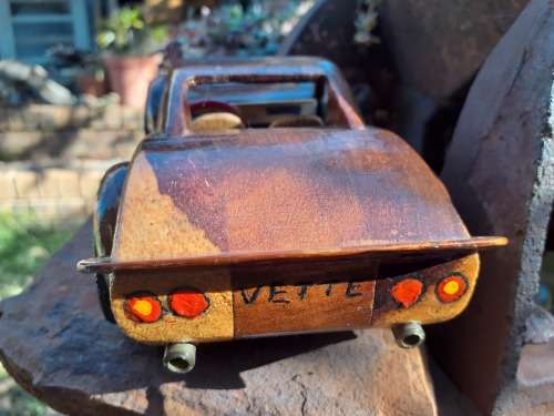 Hand carved Wooden Car - `Vette`