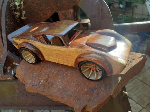 Hand carved Wooden Car - `Vette`