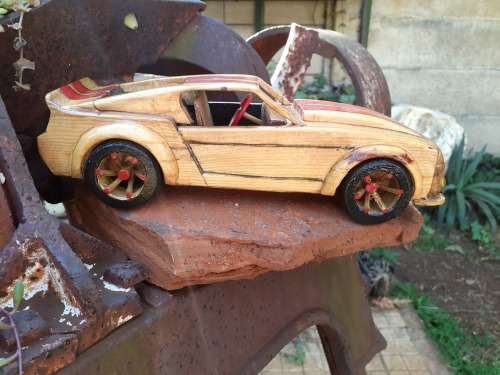 Hand carved Wooden Car - Mustang