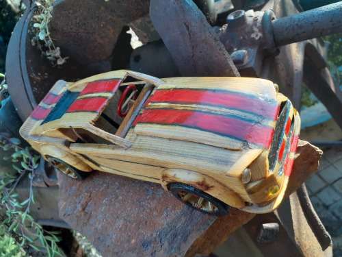 Hand carved Wooden Car - Mustang