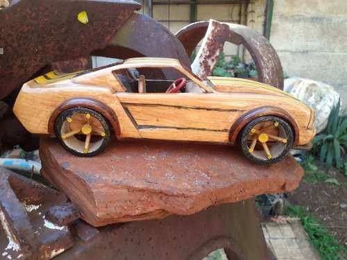 Hand carved Wooden Car - Mustang