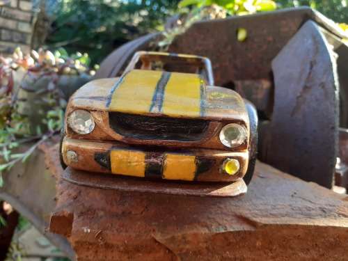 Hand carved Wooden Car - Mustang