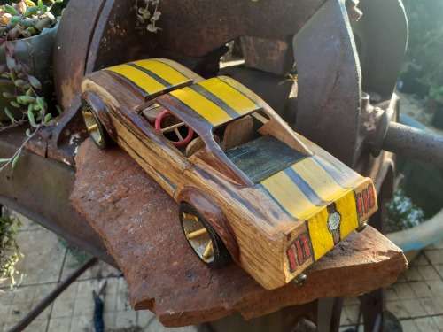 Hand carved Wooden Car - Mustang