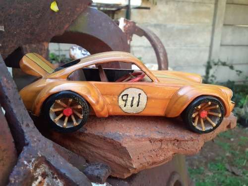 Hand carved Wooden Car - Porsche 911