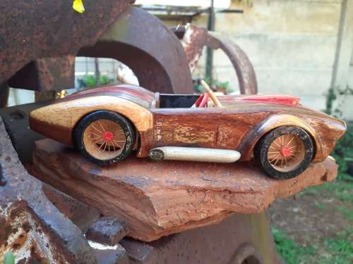 Hand carved Wooden Car - Shelby Cobra