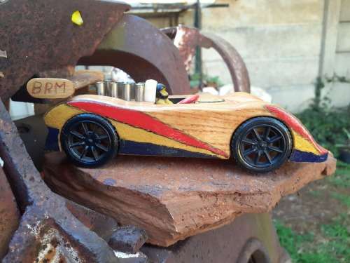 Hand carved Wooden Car - BRM Racecar