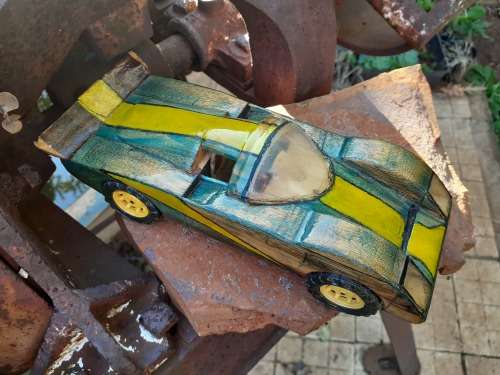 Hand carved Wooden Car - Le Mans Racecar