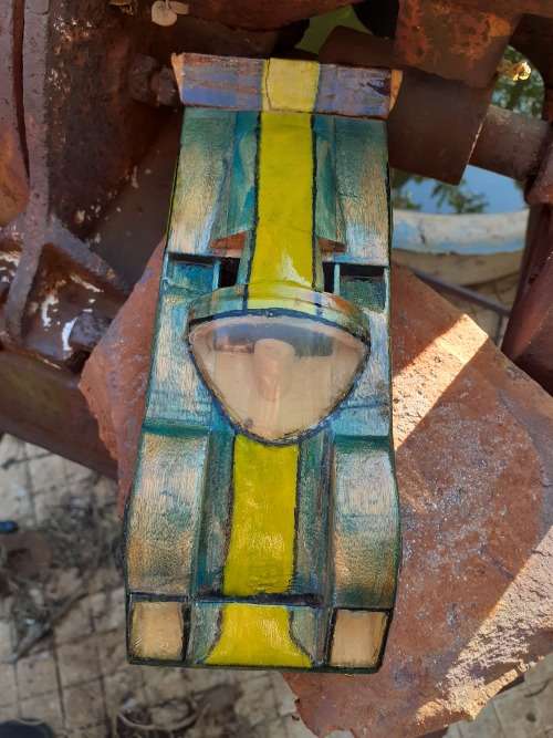 Hand carved Wooden Car - Le Mans Racecar